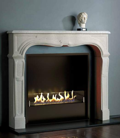 Биокамин в мраморном портале Firezo Marzapane